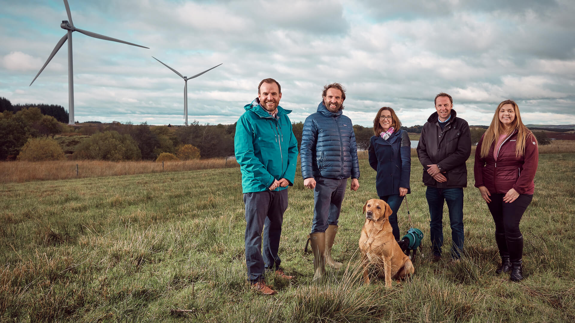 Left to right: John Mitchell, William Mitchell, Vivienne Bailey, Theo Philip, Charlotte Tait